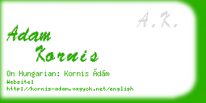 adam kornis business card